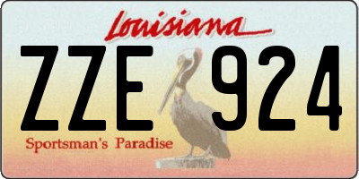 LA license plate ZZE924