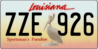 LA license plate ZZE926