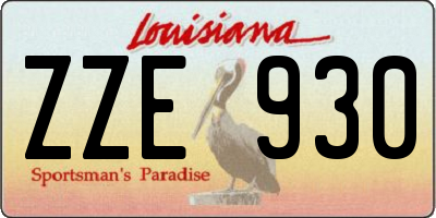 LA license plate ZZE930