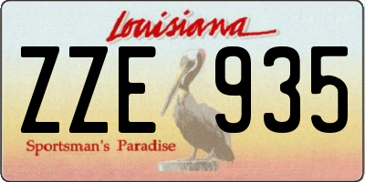 LA license plate ZZE935