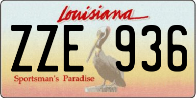 LA license plate ZZE936