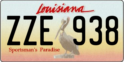 LA license plate ZZE938