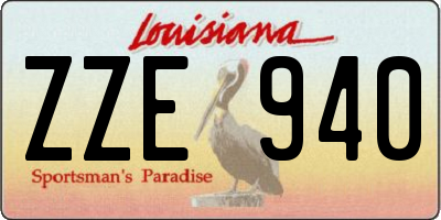 LA license plate ZZE940
