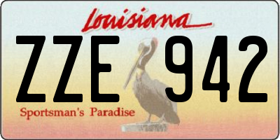 LA license plate ZZE942