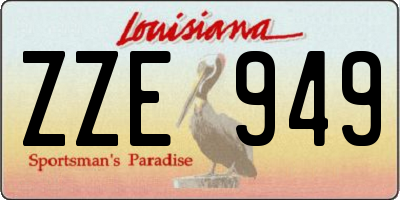 LA license plate ZZE949
