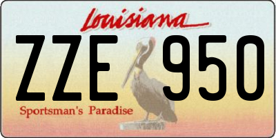 LA license plate ZZE950