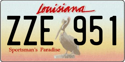 LA license plate ZZE951