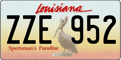 LA license plate ZZE952