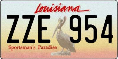 LA license plate ZZE954