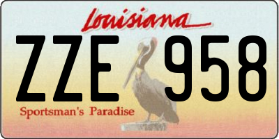 LA license plate ZZE958