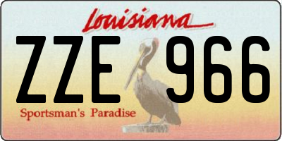 LA license plate ZZE966