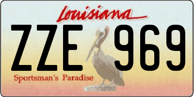 LA license plate ZZE969