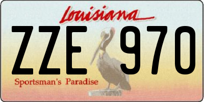 LA license plate ZZE970