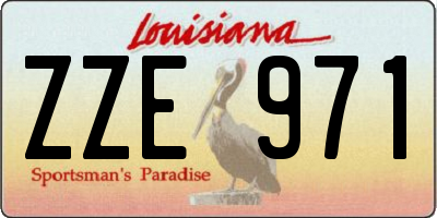LA license plate ZZE971