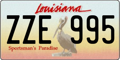 LA license plate ZZE995