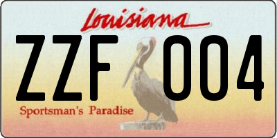 LA license plate ZZF004