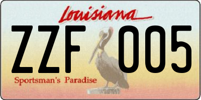 LA license plate ZZF005
