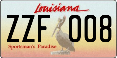 LA license plate ZZF008