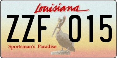 LA license plate ZZF015