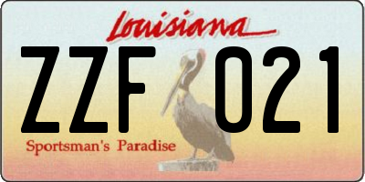 LA license plate ZZF021
