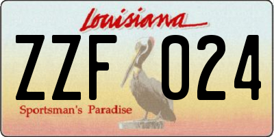 LA license plate ZZF024