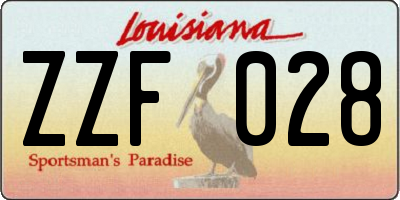 LA license plate ZZF028