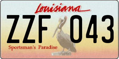 LA license plate ZZF043