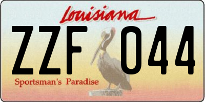 LA license plate ZZF044