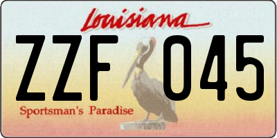 LA license plate ZZF045