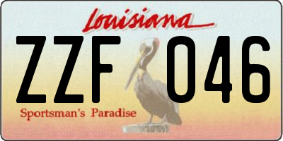 LA license plate ZZF046