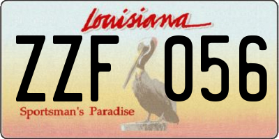 LA license plate ZZF056