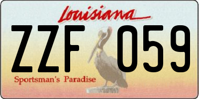 LA license plate ZZF059