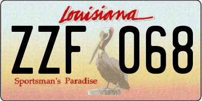 LA license plate ZZF068