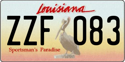 LA license plate ZZF083