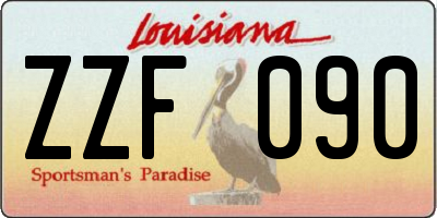 LA license plate ZZF090