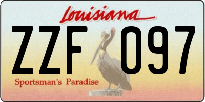 LA license plate ZZF097