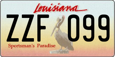 LA license plate ZZF099