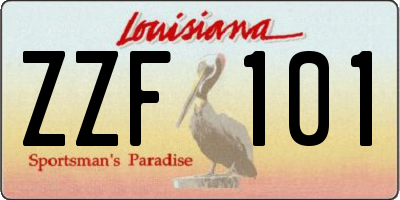 LA license plate ZZF101