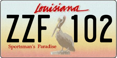 LA license plate ZZF102
