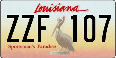 LA license plate ZZF107