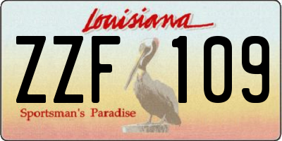 LA license plate ZZF109