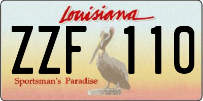 LA license plate ZZF110