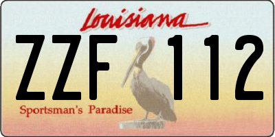 LA license plate ZZF112