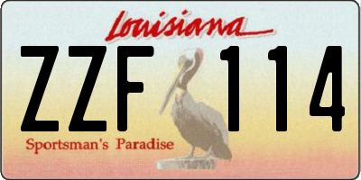 LA license plate ZZF114