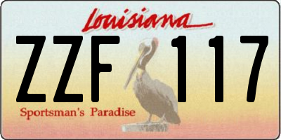 LA license plate ZZF117