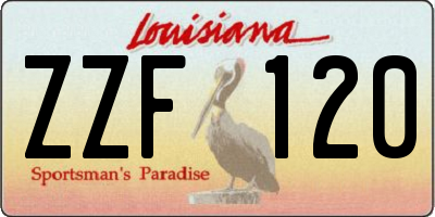 LA license plate ZZF120