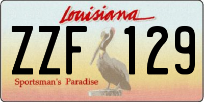 LA license plate ZZF129