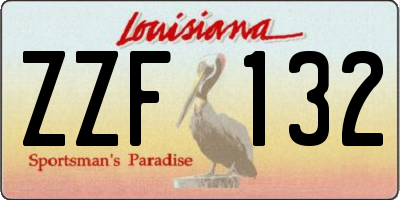 LA license plate ZZF132