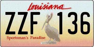 LA license plate ZZF136