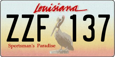 LA license plate ZZF137